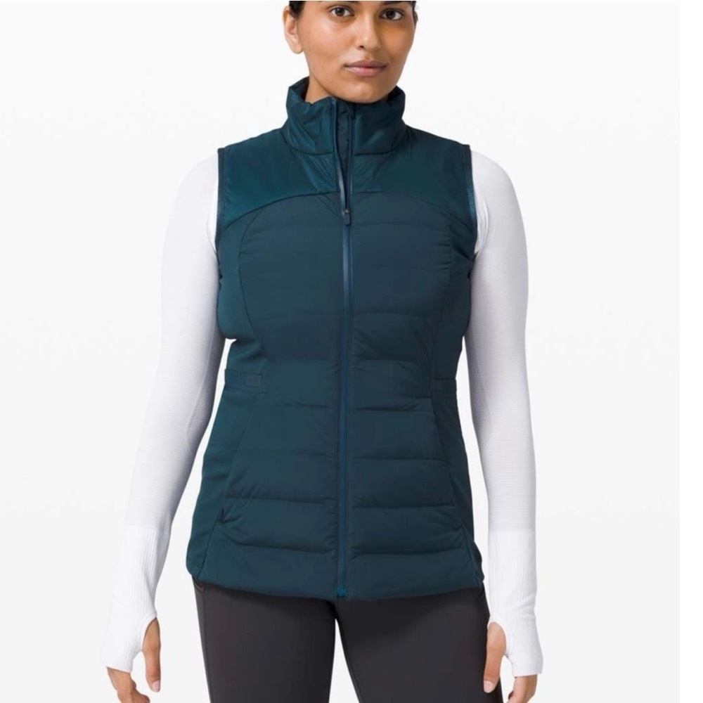 Lululemon Down For It All Teal Down Puffer Vest Women’s‎ Size 8 NEW
